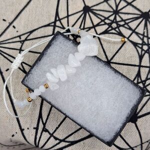 Crystal Quartz bracelet adjustable strap size string band beaded accents